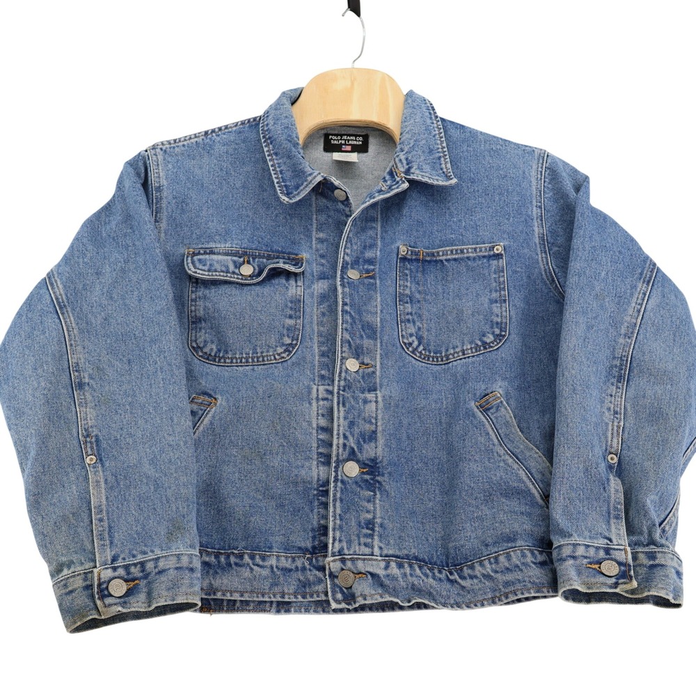 Polo Jeans Co Ralph Lauren Mens Denim Jacket USA Made Large 3689YW2171